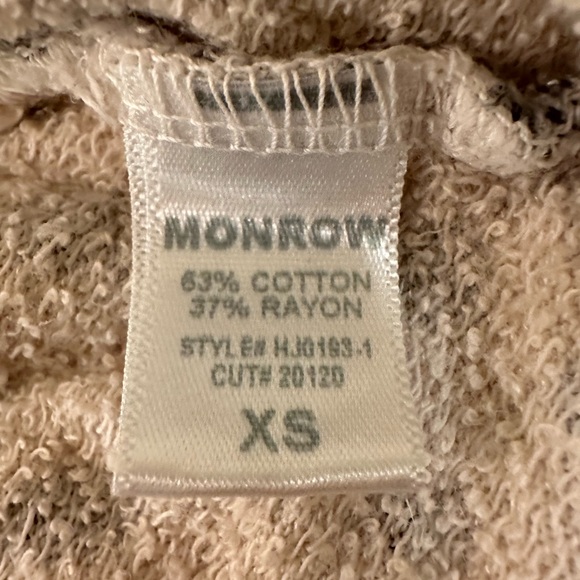 Monrow Cropped Boxy Zip-Up Hoodie Sweatshirt Animal Print - Picture 4 of 5